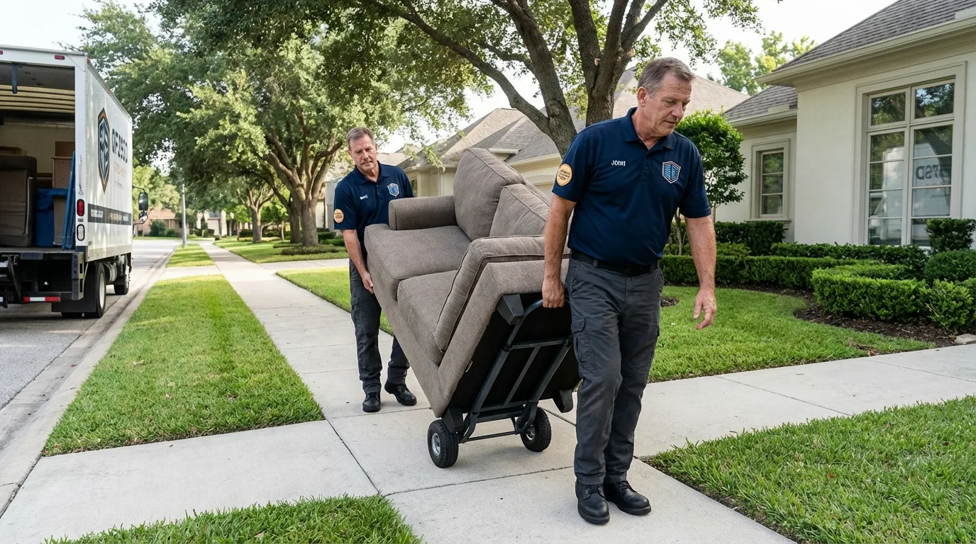 Local residential moving crew loading furniture in Royal City, WA